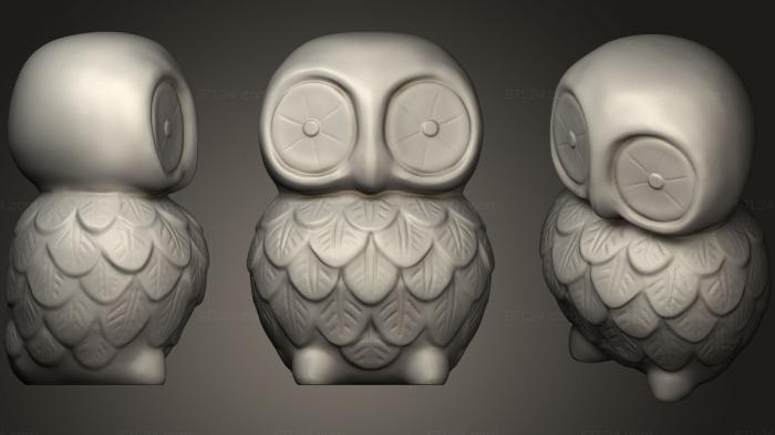 Bird figurines (Owl Figurine, STKB_0181) 3D models for cnc